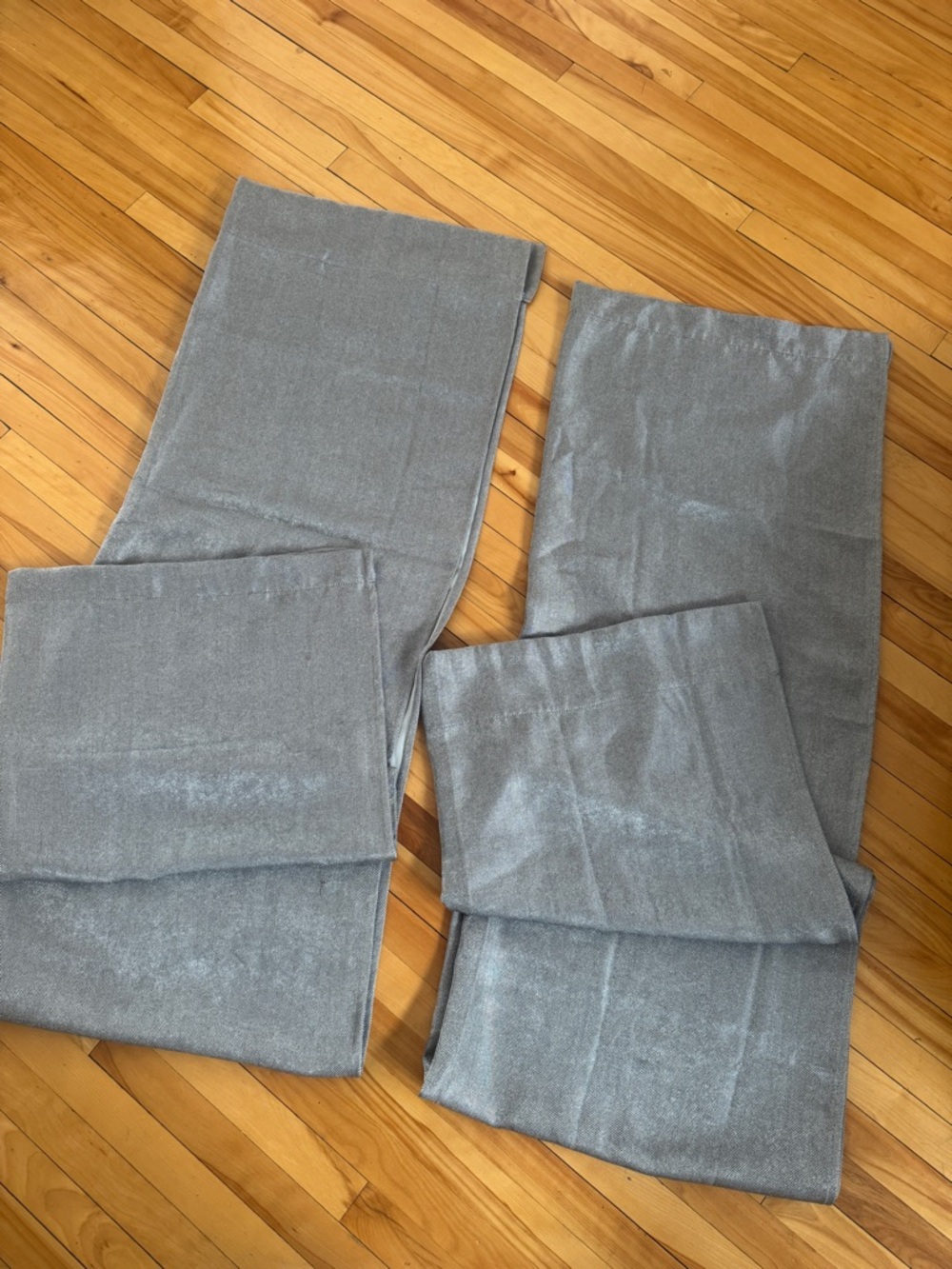 Neutral Silver-Gray Velvet Curtain Panels (Set of 2)